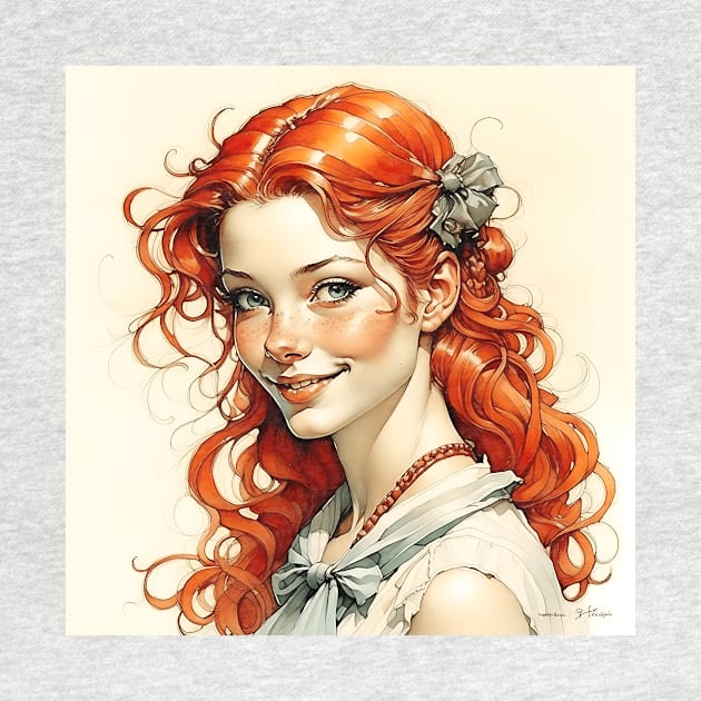 [AI Art] Beautiful ginger girl by Sissely